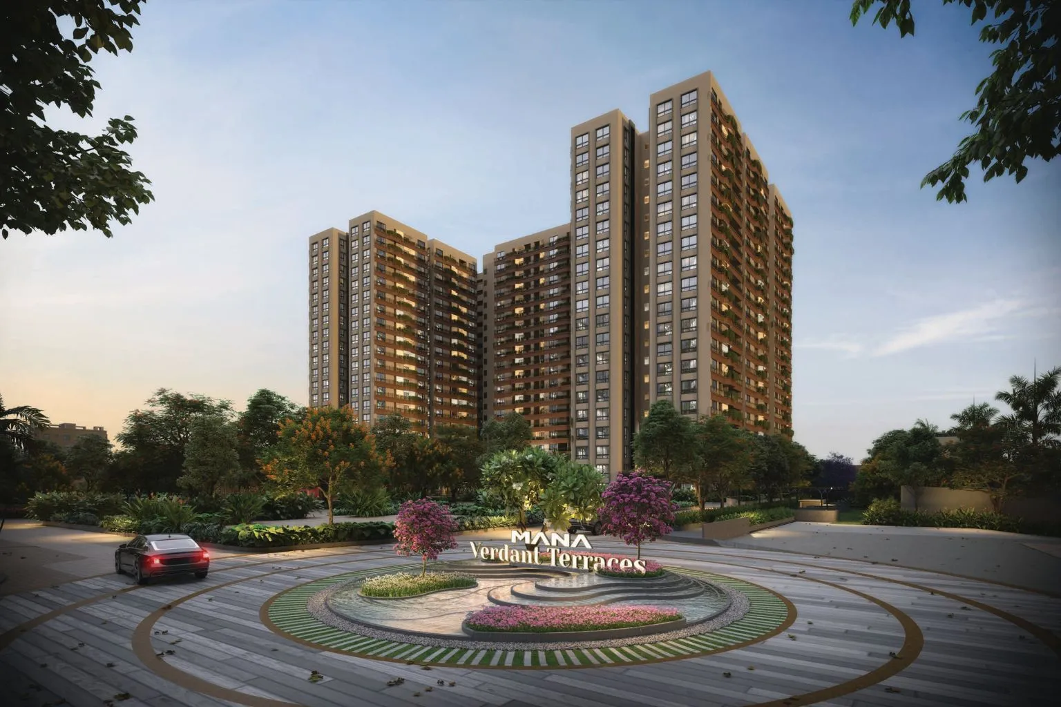 Mana Verdant Terraces — stepped-terrace tower exterior, Doddakannelli